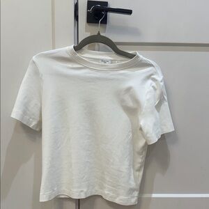 Babaton White Crew Neck Tee